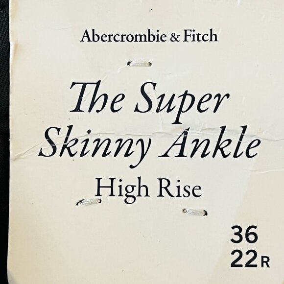 Abercrombie & Fitch Criss-Cross Super Skinny Ankle Coated Black Jeans 36/22R NWT - Picture 6 of 15